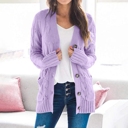 PUCK - Chaqueta de punto casual para mujeres