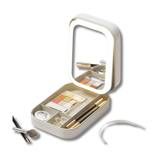Neceser de maquillaje con espejo LED portátil para viaje – KORI