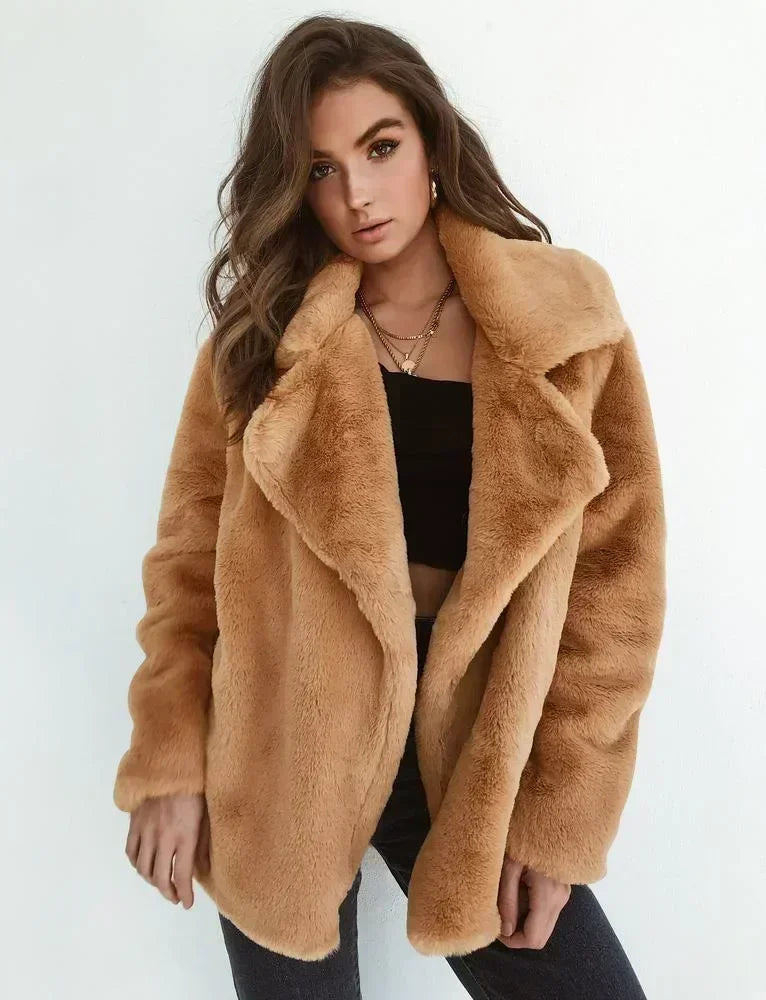 LISELOTTE - Chaqueta de invierno para mujeres con solapa de peluche