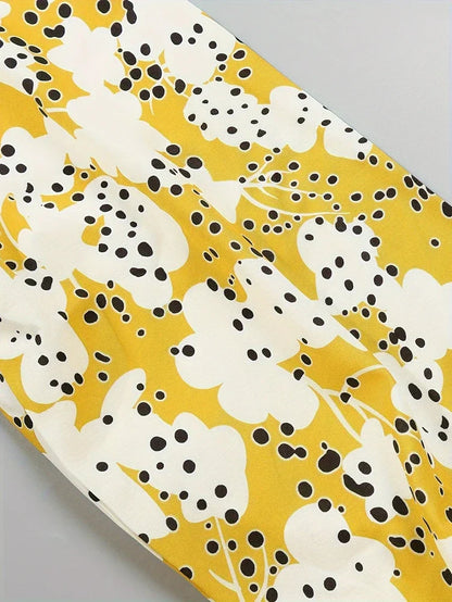 Vestido maxi con escote en V y estampado alegre para mujer – BLOOM