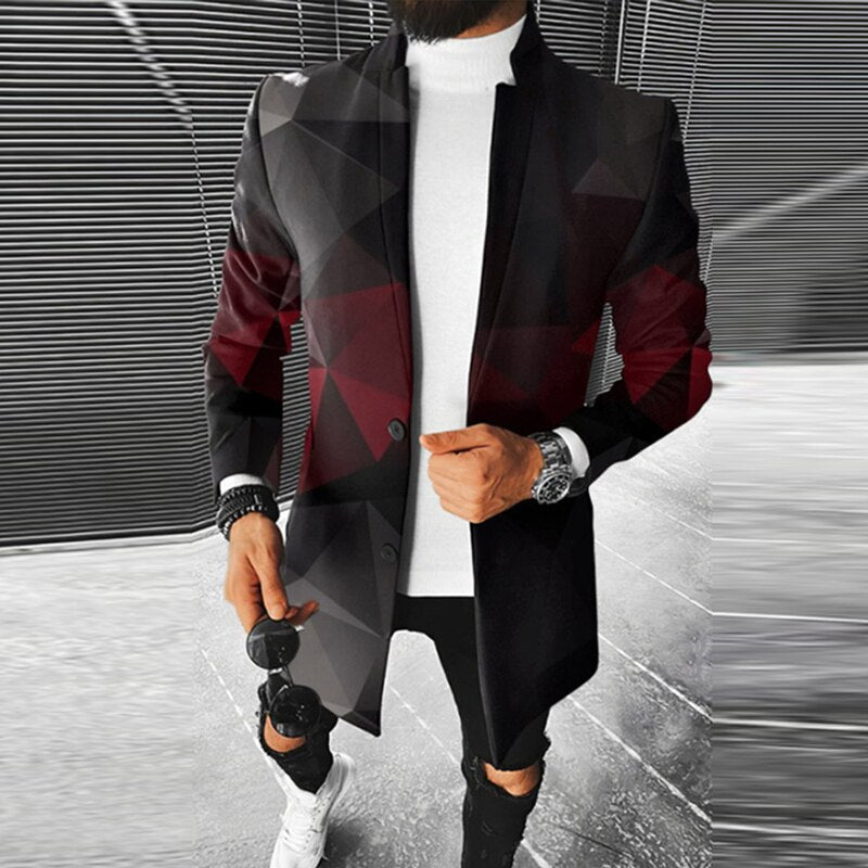 LEONIS - Chaqueta moderna con diseño geométrico para hombre