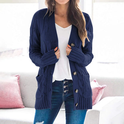PUCK - Chaqueta de punto casual para mujeres