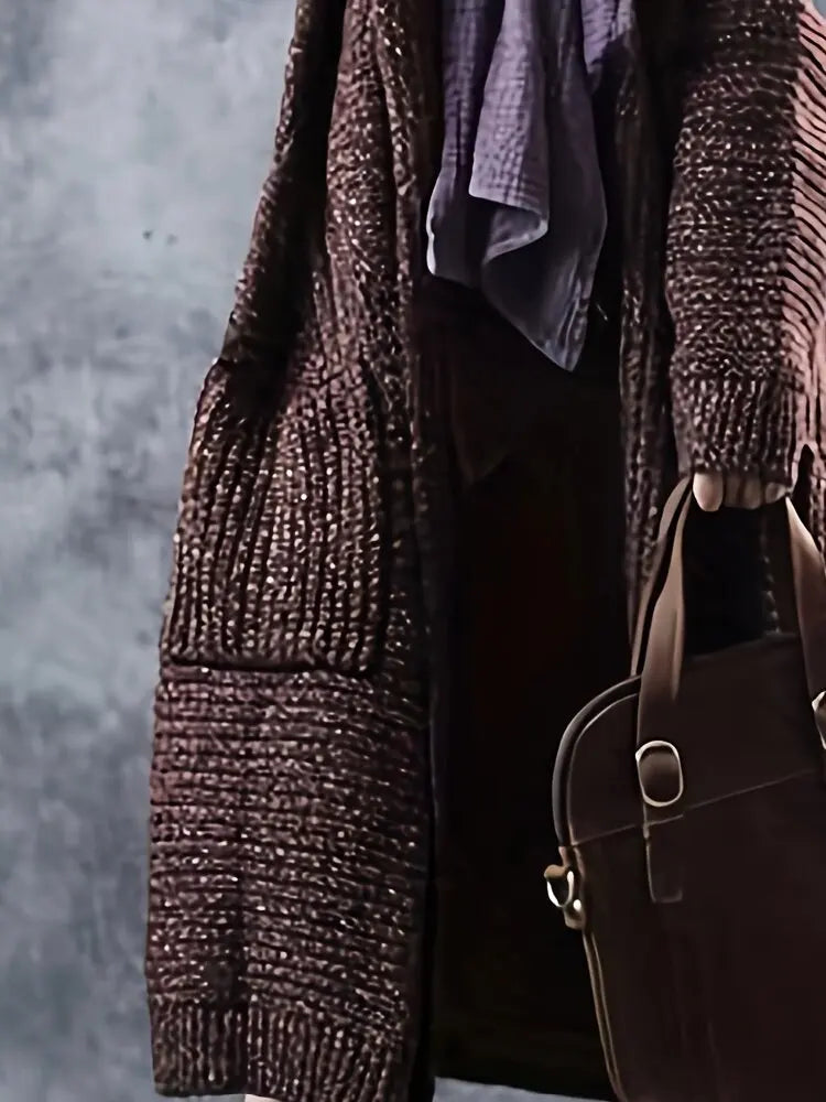 HIRAMON - Chaqueta de punto elegante con capucha para mujeres