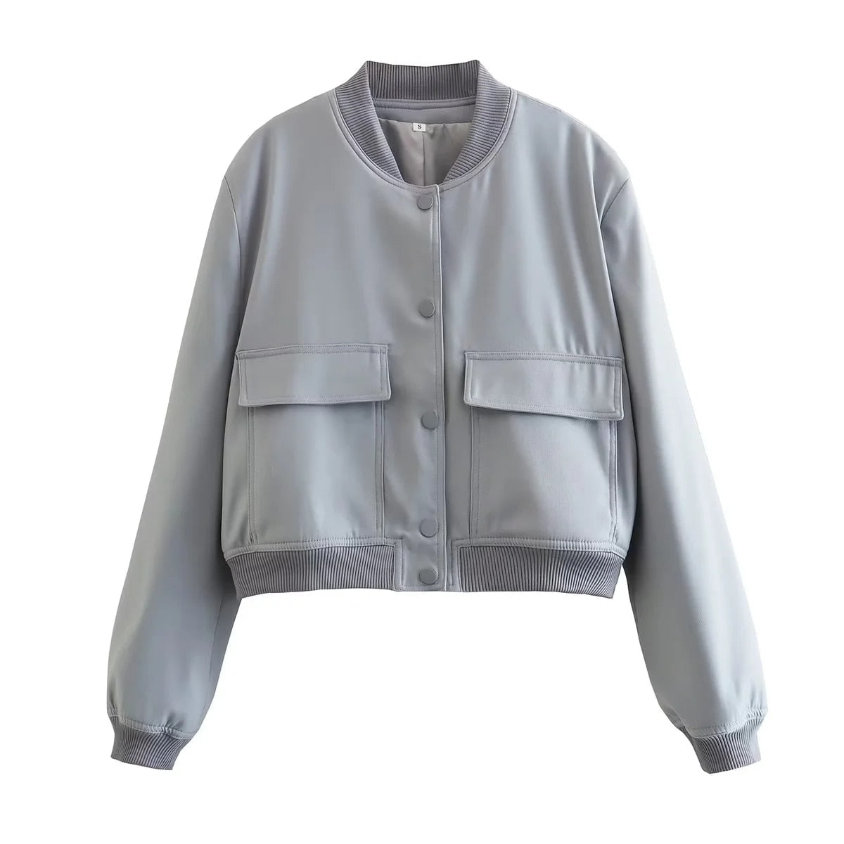 LUNA - Chaqueta cropped con cierre de botones para mujer