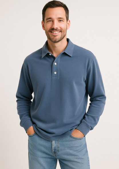 Polo de hombre de manga larga con diseño elegante – SERENO