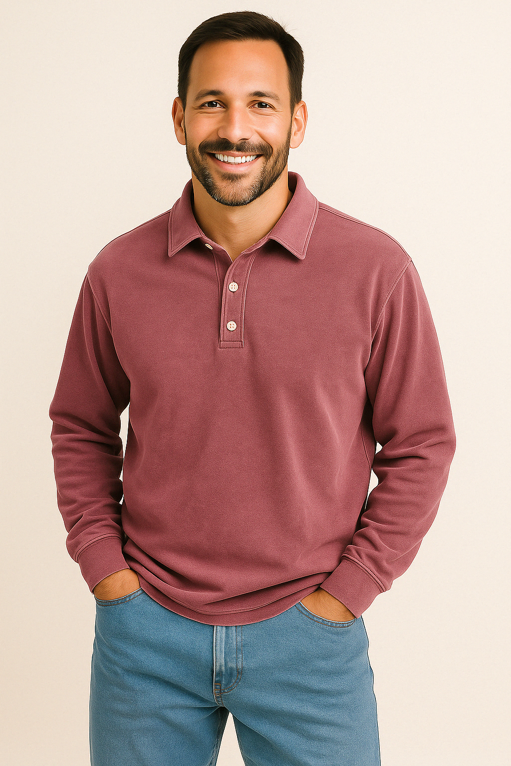 Polo de hombre de manga larga con diseño elegante – SERENO