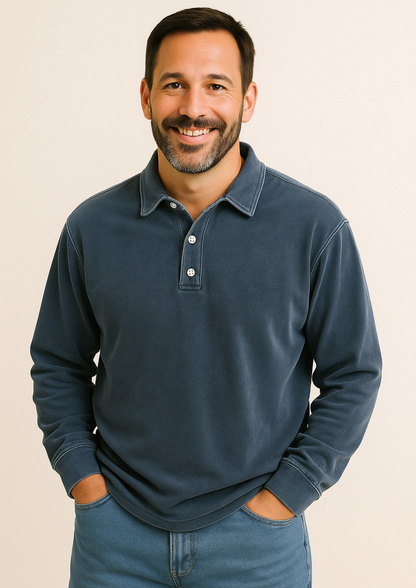 Polo de hombre de manga larga con diseño elegante – SERENO