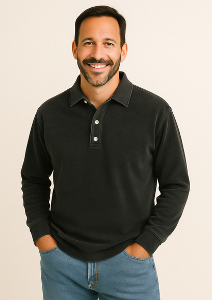 Polo de hombre de manga larga con diseño elegante – SERENO