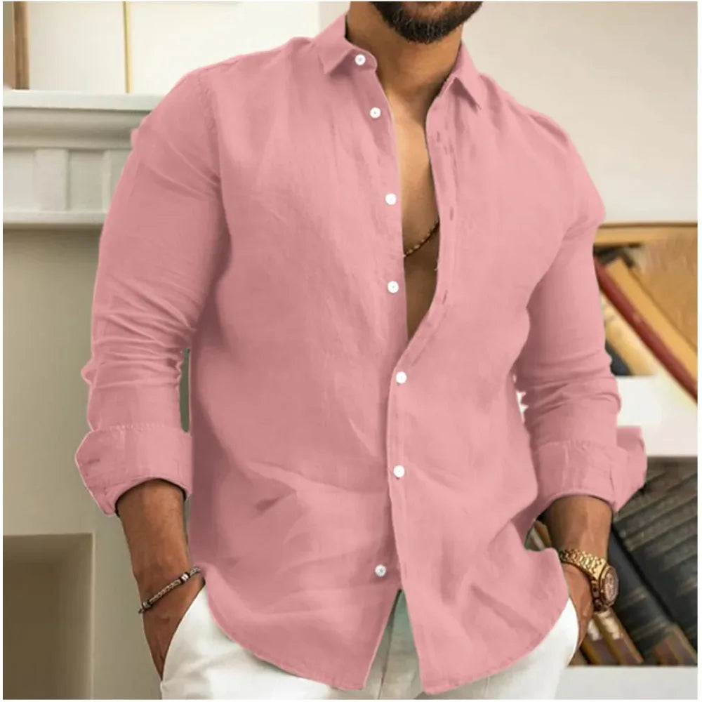 Camisa de lino transpirable de hombre, frescura y estilo estival – Ronnie