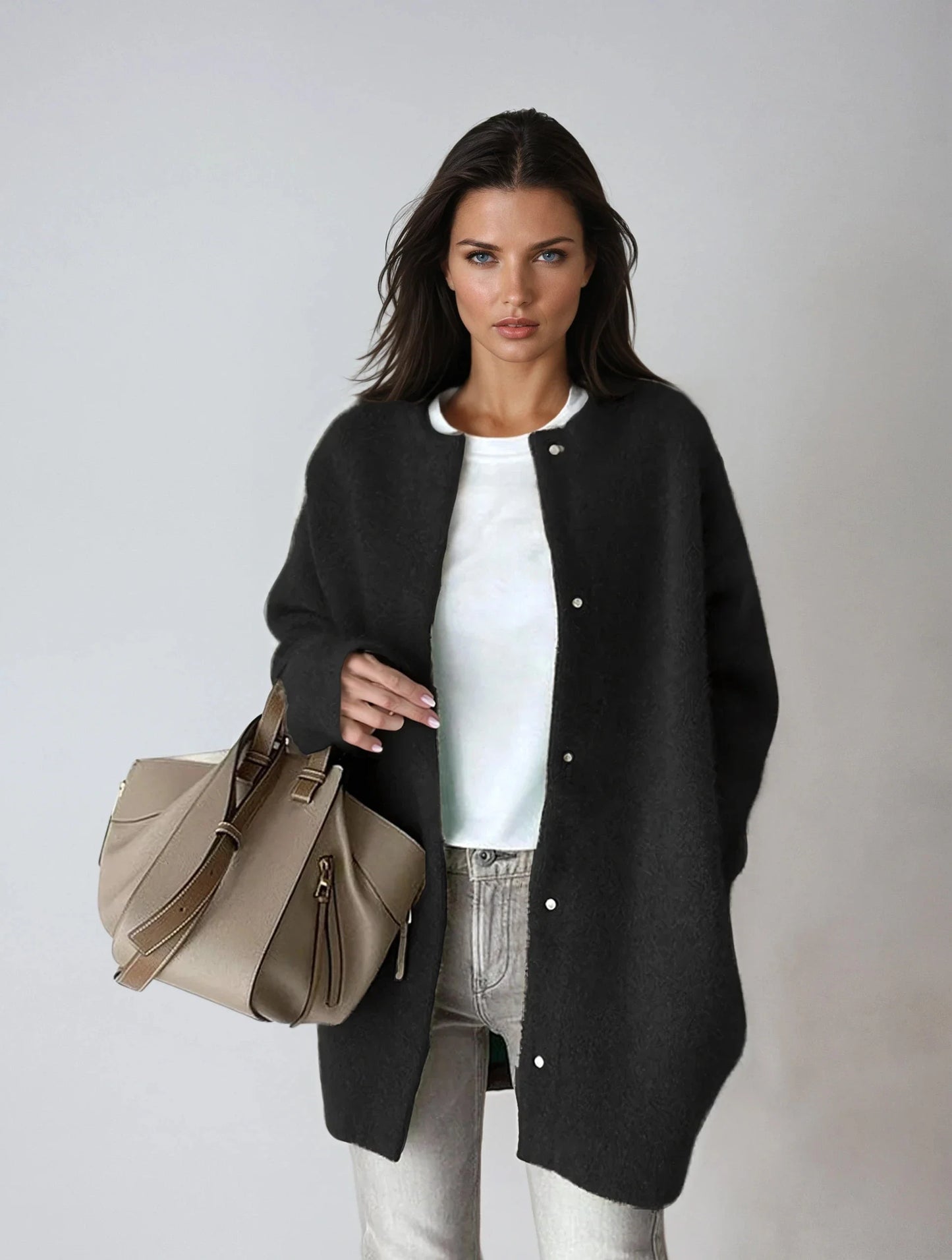 Cárdigan de lana para mujer con cierre de botones – SOFÍA