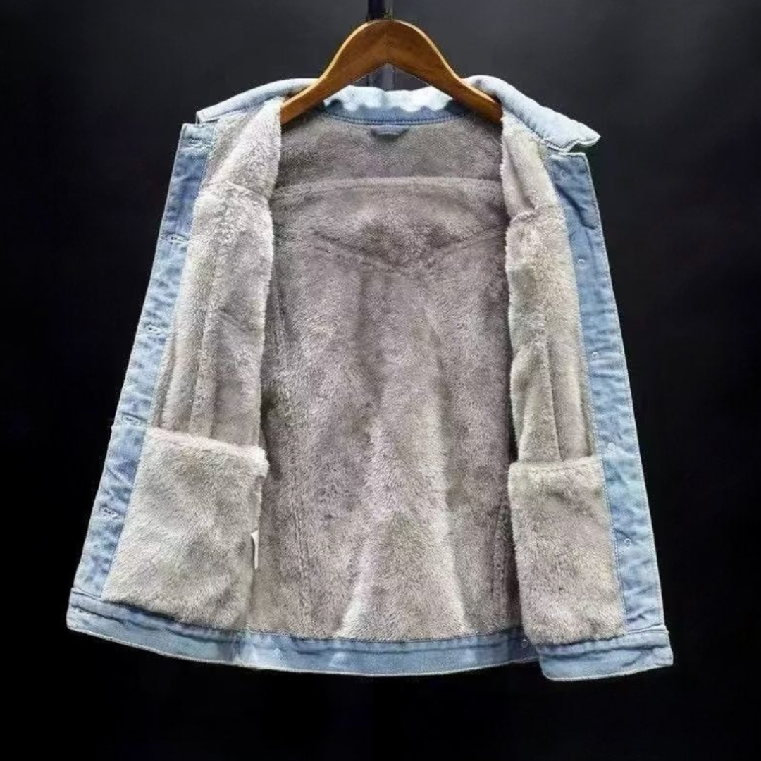 Cazadora vaquera de hombre con forro cálido y cierre de botones – SPIKAR