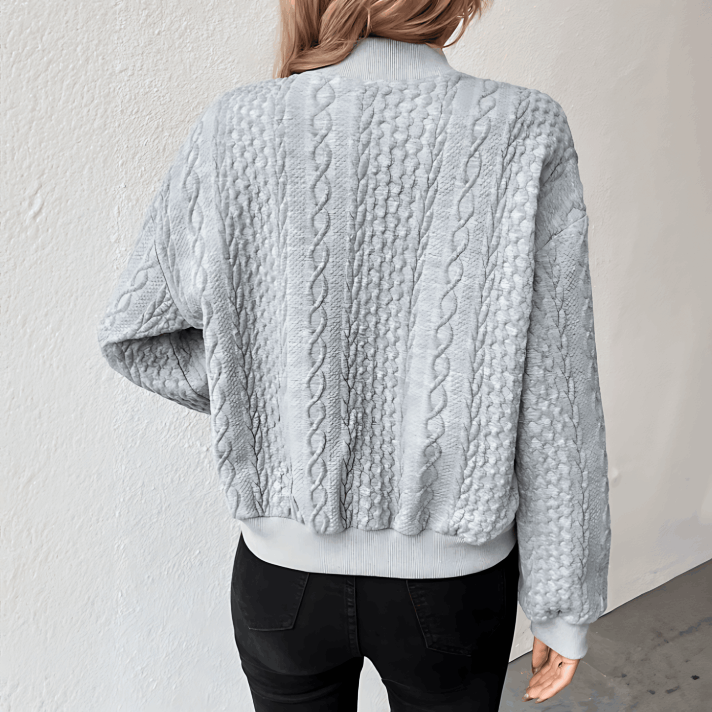 KARLA – Cárdigan estilo bomber para mujer