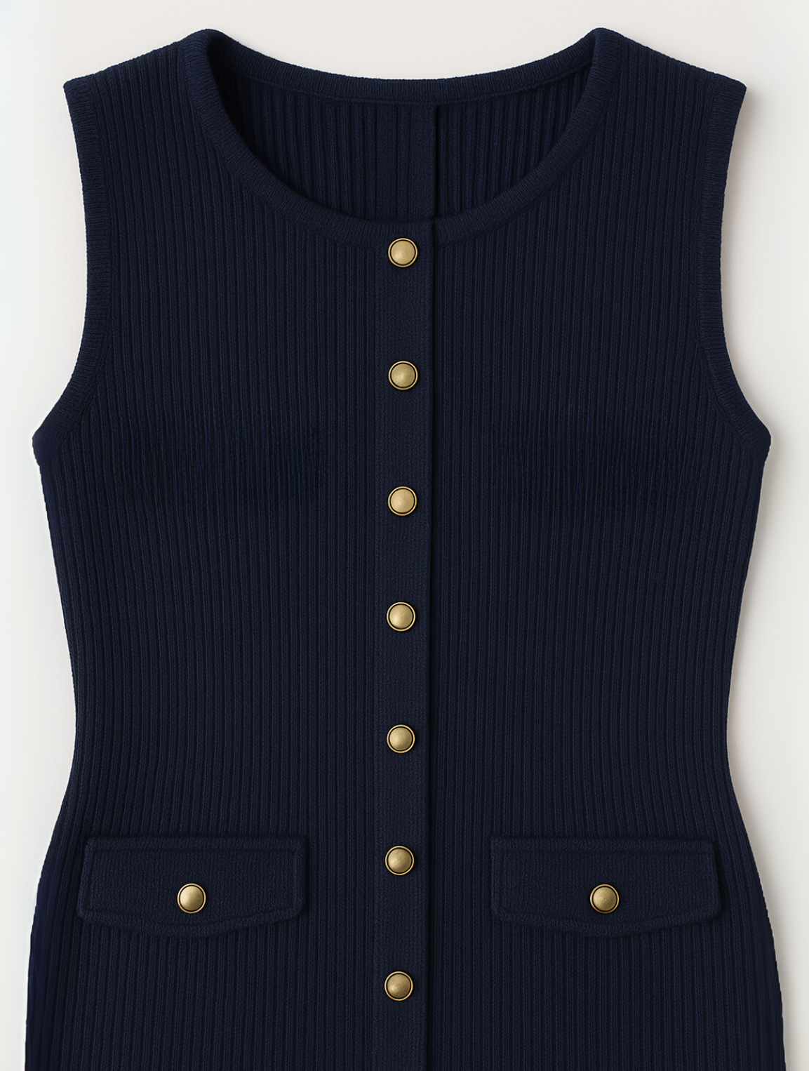 Vestido midi sin mangas con diseño recto y minimalista – CLAIRA