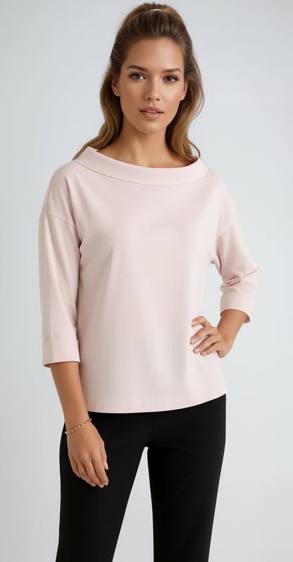 CROVELIA – Camiseta cropped de mujer con manga corta y cuello redondo