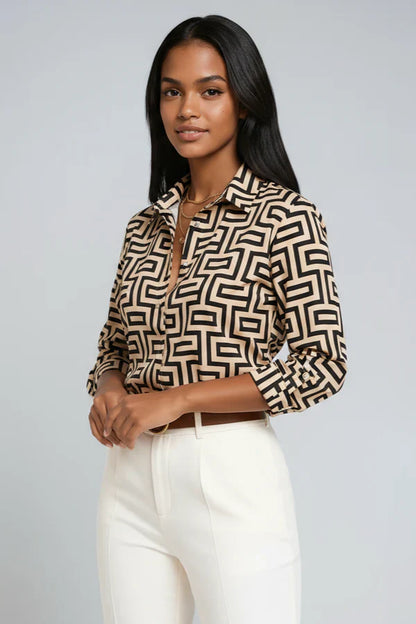 Blusa estampada de mujer con corte fluido – ELVINA