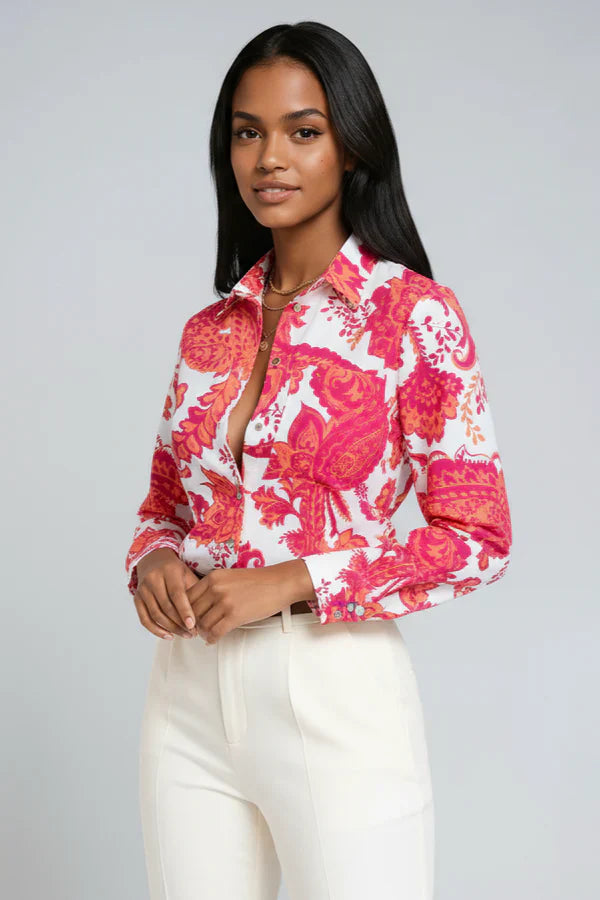 Blusa estampada de mujer con corte fluido – ELVINA