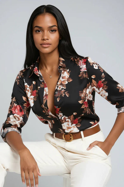 Blusa estampada de mujer con corte fluido – ELVINA