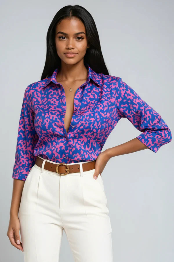 Blusa estampada de mujer con corte fluido – ELVINA