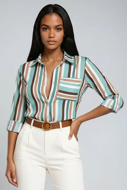 Blusa estampada de mujer con corte fluido – ELVINA