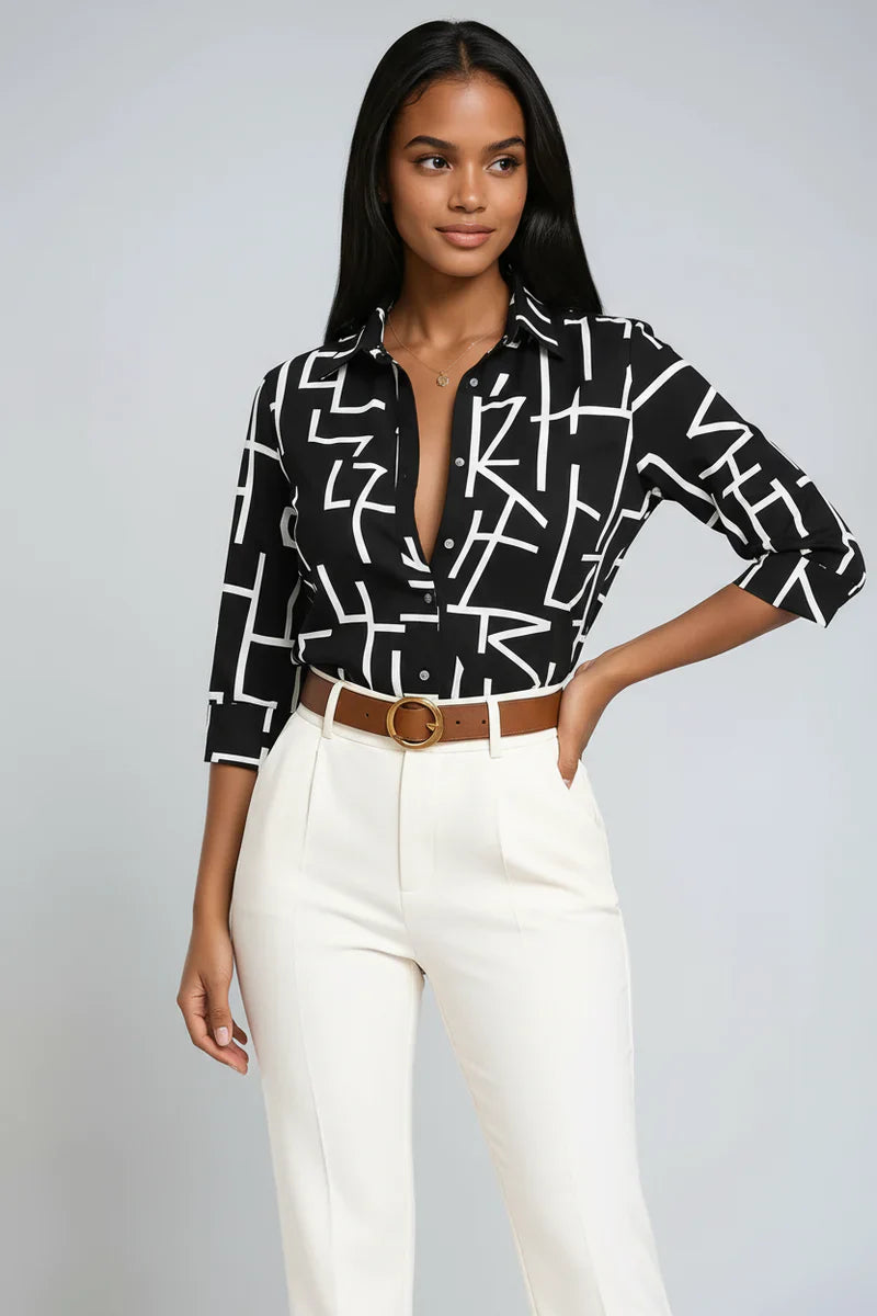 Blusa estampada de mujer con corte fluido – ELVINA