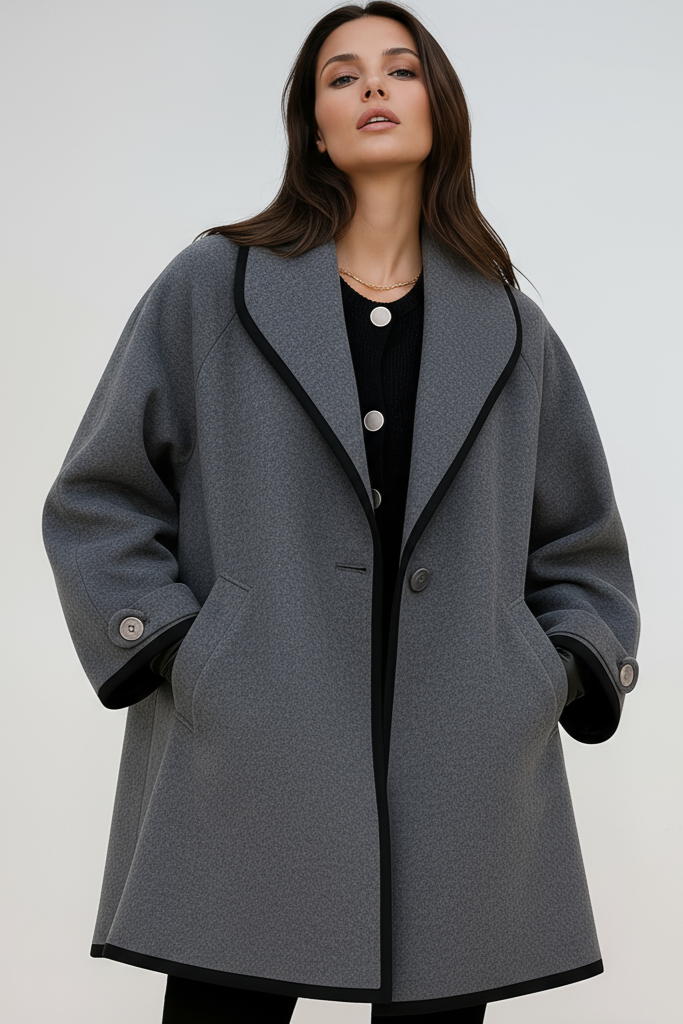 Abrigo de invierno oversize para mujer con diseño tipo gabardina – CELEYA