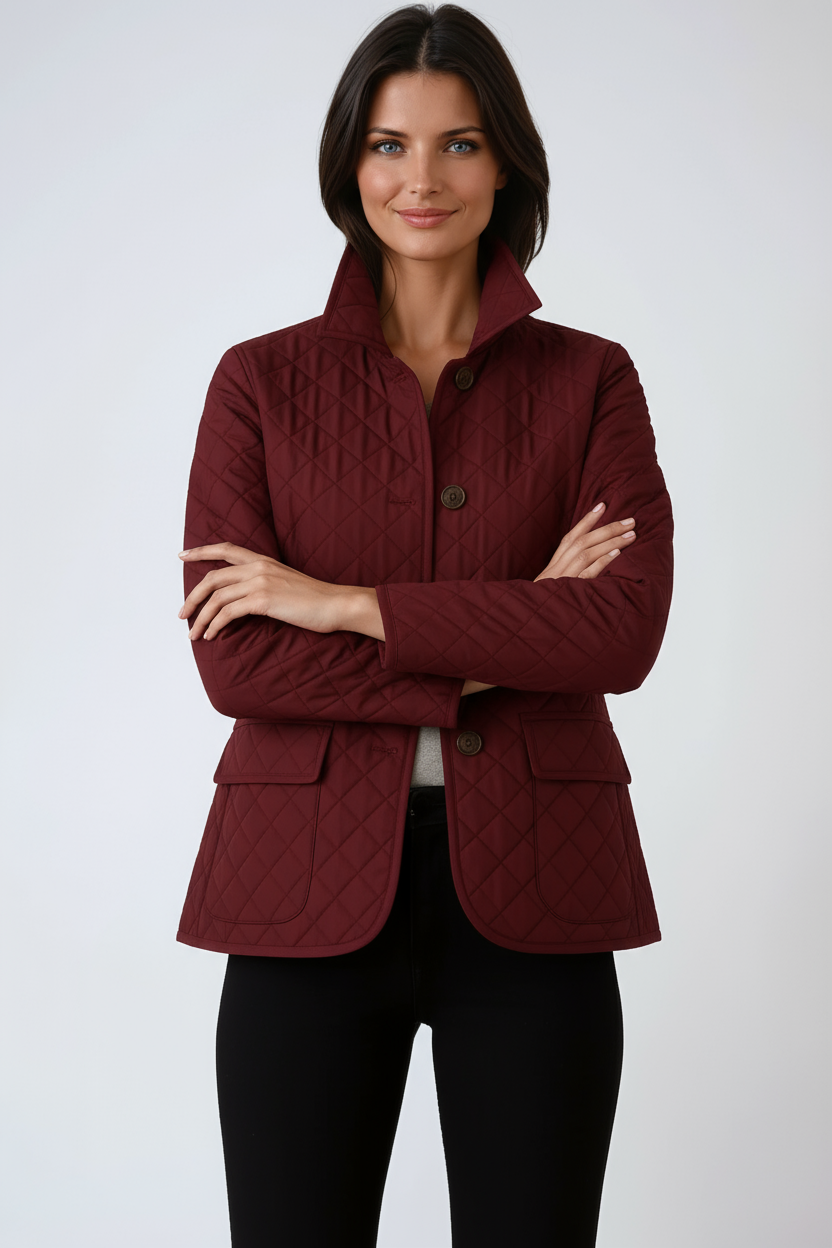 TESSARA – Cazadora acolchada de entretiempo para mujer con cierre de botones