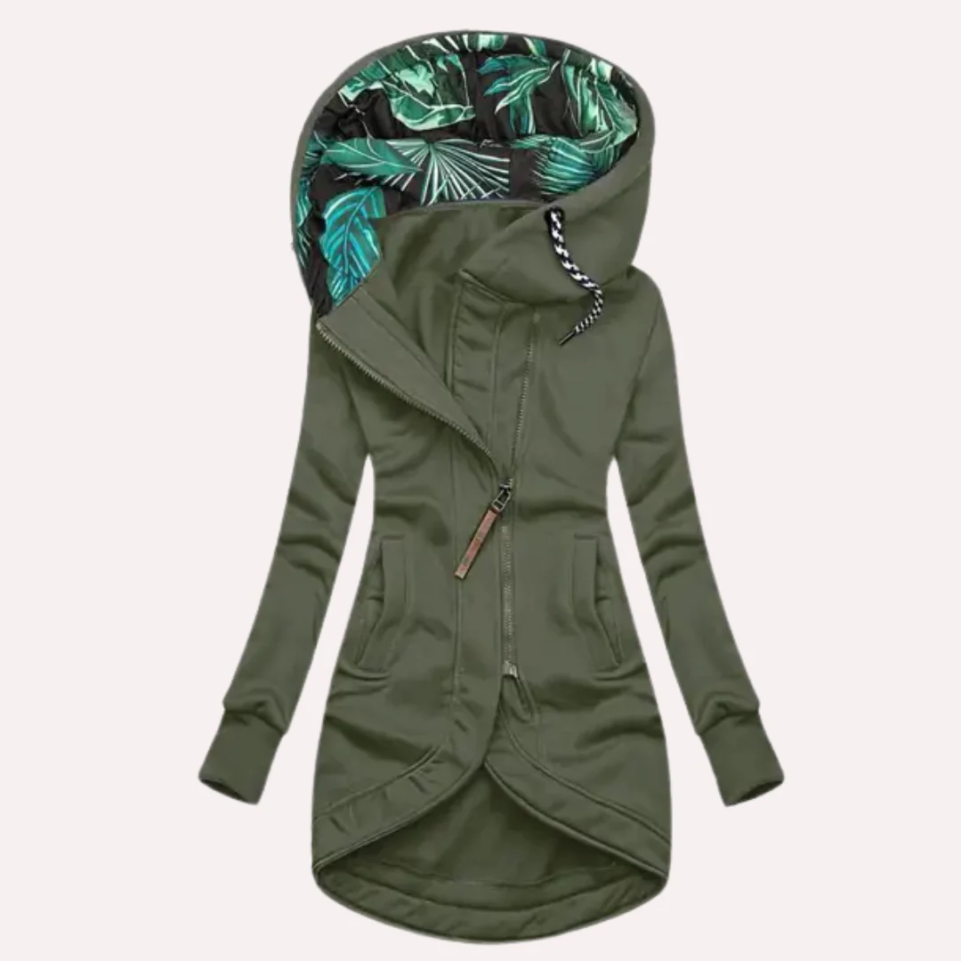 Chaqueta de invierno para mujer con capucha y cremallera – FLORINA