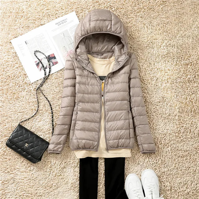 MIA - Abrigo de plumón ultraligero y plegable para mujeres