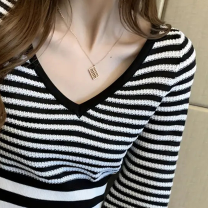 Jersey de punto a rayas con tacto suave y corte relajado – MAELYS