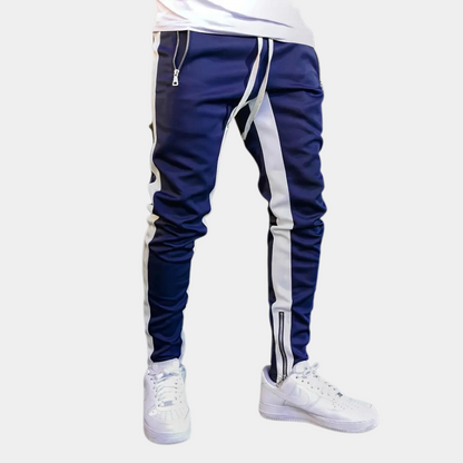LEO - Pantalón jogger deportivo para hombre con franja de contraste