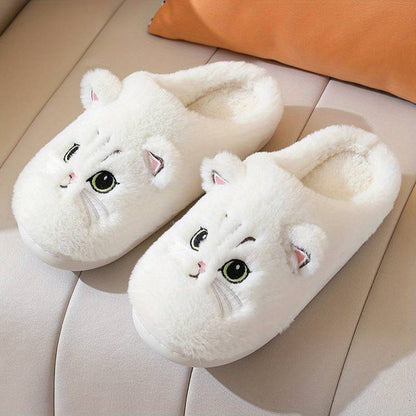 ROMÉE - Zapatillas de casa cálidas con diseño de gato para mujeres