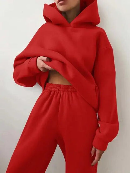 ARLET - Conjunto de chándal oversize de dos piezas con capucha para mujer
