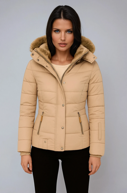 Chaqueta de invierno para mujer con forro de peluche y capucha – JACELYN
