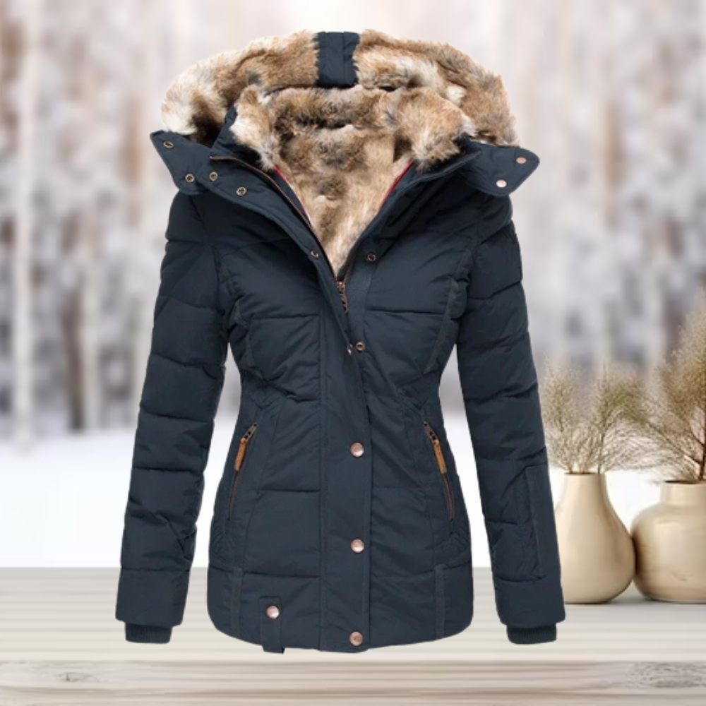 Chaqueta de invierno para mujer con forro de peluche y capucha – JACELYN
