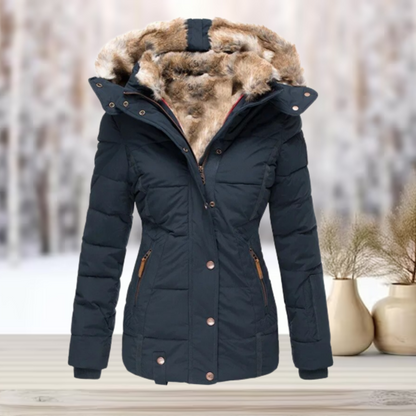 Chaqueta de invierno para mujer con forro de peluche y capucha – JACELYN