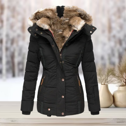 Chaqueta de invierno para mujer con forro de peluche y capucha – JACELYN