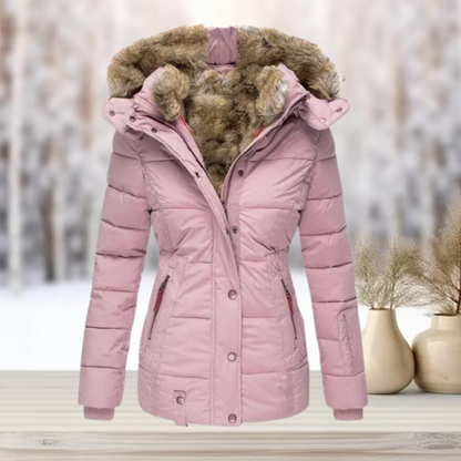 Chaqueta de invierno para mujer con forro de peluche y capucha – JACELYN