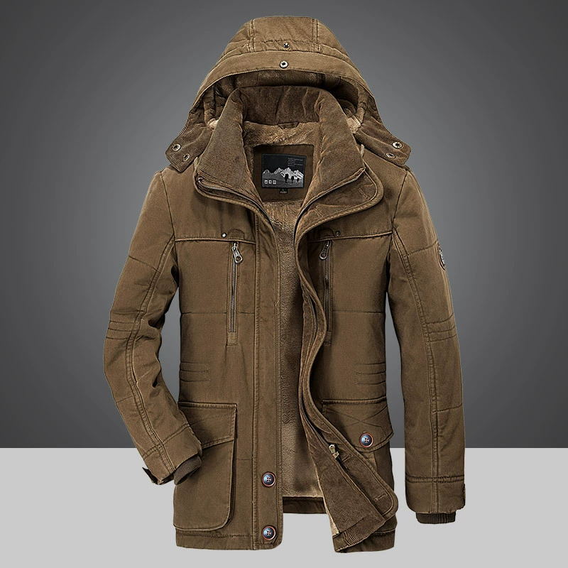Chaqueta de invierno para hombre con forro cálido y capucha – JACKOR