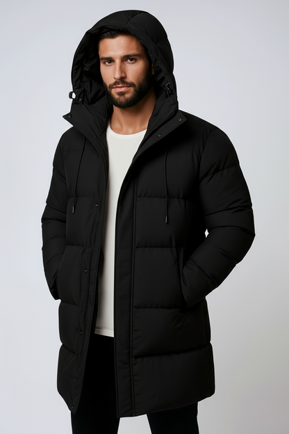 Abrigo largo de invierno para hombre con capucha – HERVAN