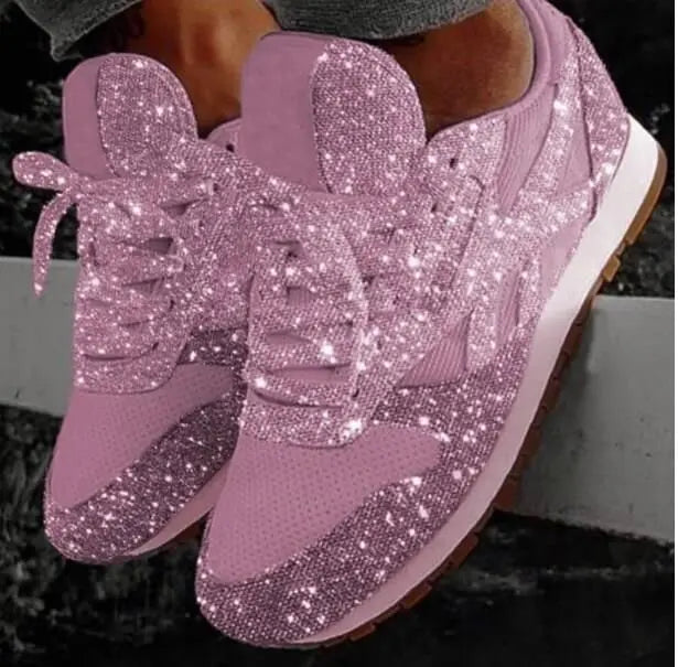 Zapatillas de mujer con acabado brillante y efecto glitter – HENRIELLA