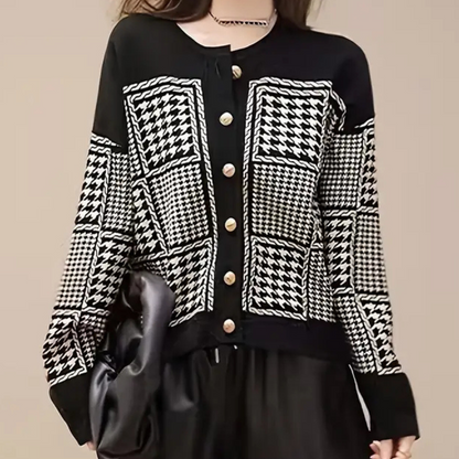 LARA - Cárdigan de punto para mujer con cierre de botones