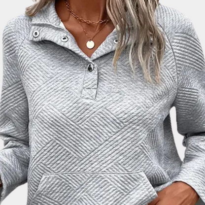 LIA - Sudadera casual con cuello para mujer