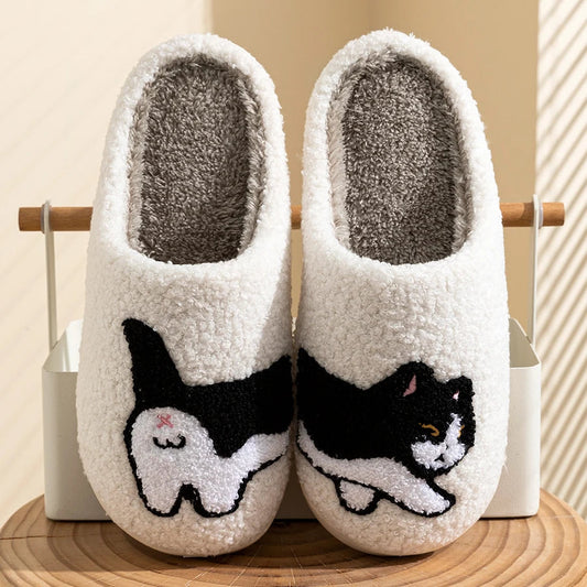 Zapatillas de invierno antideslizantes con estampado de gato – ZAIRA