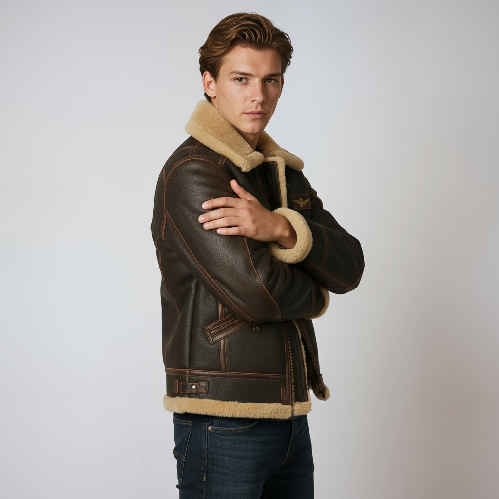 Cazadora tipo piloto para hombre con forro cálido – TOMAS