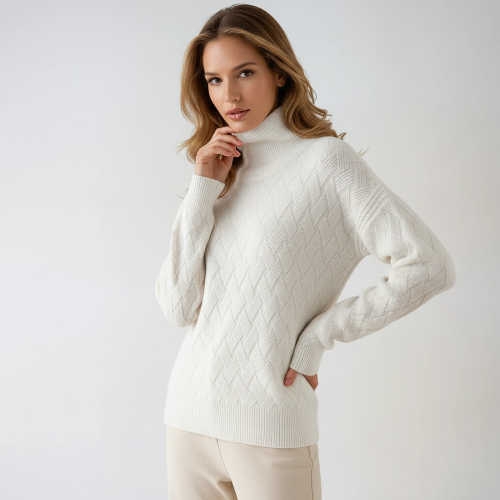 Jersey de mujer de punto con cuello alto – MELVINA