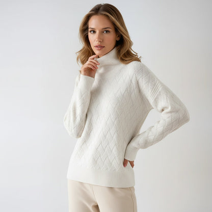 Jersey de mujer de punto con cuello alto – MELVINA