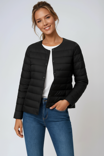 ÉVINA – Chaqueta acolchada de entretiempo para mujer con cierre de botones