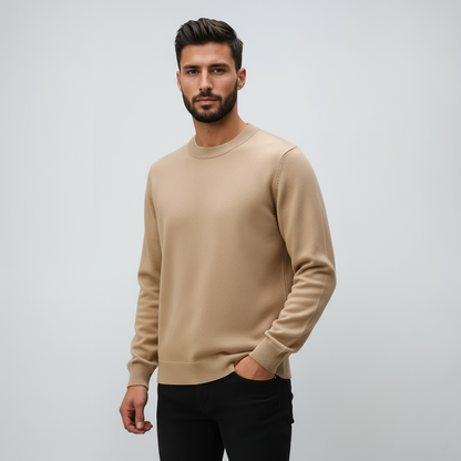 LUCARO – Jersey de hombre con cuello redondo y diseño minimalista