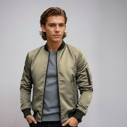 MILVAN – Cazadora bomber para hombre con cremallera y estilo urbano