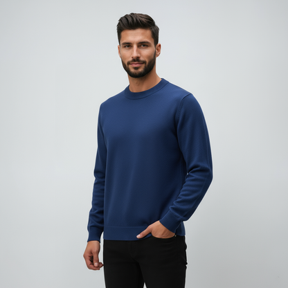 LUCARO – Jersey de hombre con cuello redondo y diseño minimalista